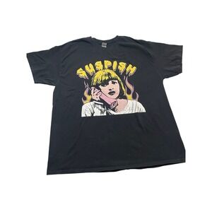 Gildan Suspish Horror Movie Graphic T Shirt Black XL